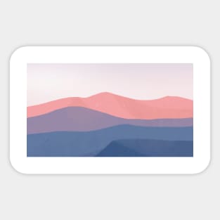 blue and pink mountain Sticker